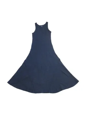 NWT Polo Ralph Lauren Waffle Knit Maxi in Medieval Blue Thermal Tank Dress XL thumbnail 3