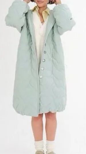 For love & lemons long heart puffer coat thumbnail 1