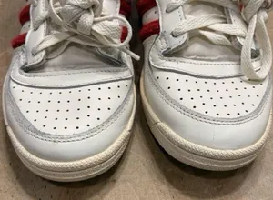vintage red white and blue reebok high top sneakers thumbnail 3