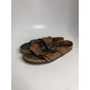 Birkenstock Arizona Sandals Women 41 Brown Fair Leather Two Strap Slides thumbnail 3