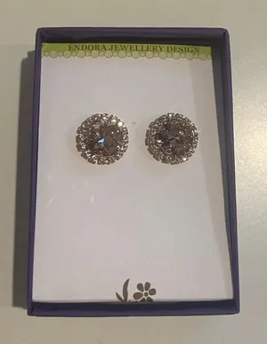 ENDORA JEWELLERY Australian Rose Gold‎ Bridal Earrings Discontinued NWT thumbnail 1