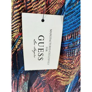 GUESS Jet Black Multi Maxi Dress Size L NWT Halter Neck Backless Boho Glam‎ thumbnail 5