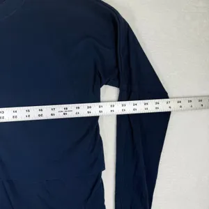 FP Movement Free People Navy Blue Ribbed Henley Long Sleeve Thumbhole Top S thumbnail 3