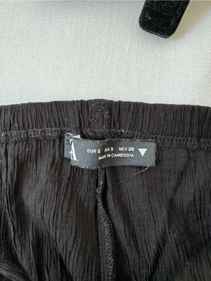 Zara Black Drawstring Crinkle Pants thumbnail 4