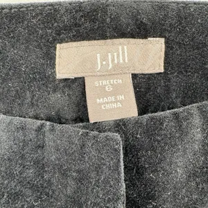 J.Jill Black Velvet Pants Women’s 6 Stretch Straight Leg Cotton Holiday Luxury thumbnail 6