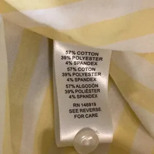Casa Cabana Bethany Butter Yellow Striped Button Down Shirt Size Small New thumbnail 6