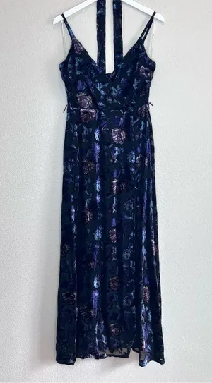 Lulus Pretty Companion Black Floral Velvet Burnout Maxi Dress Size Medium thumbnail 3