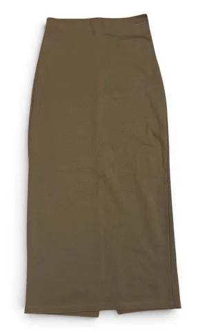 Free People Olive Green High Waisted Ponte Midi Skirt Back Slit Small thumbnail 1