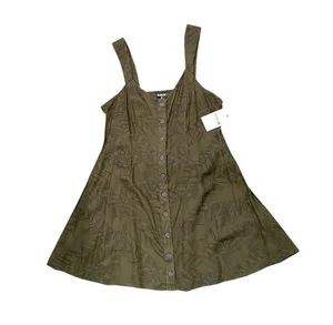 Hurley Green and Black Sleeveless Sundress Tropical Leaves thumbnail 5