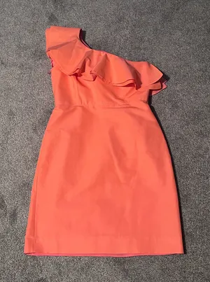 Pink one shoulder dress Size 8 thumbnail 1