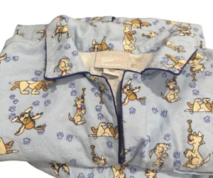 Blair Womens 3XL Pajama Set Blue Cotton Dog Print Button Front Sleepwear 39216 thumbnail 1