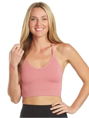 Spiritual Gangster Ribbed T-Back Bralette Bubblegum Pink Size XS/S thumbnail 1