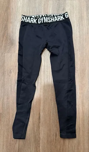 Gymshark Flex High Waisted Seamless Leggings Black Charcoal GLLG4288‎ Womens S thumbnail 1