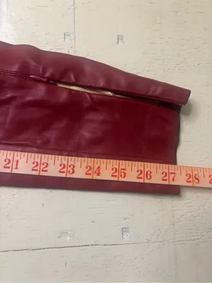 Zara Skinny Pants Size Small Red Faux Vegan Leather Party Wear Zip Ankle Concert thumbnail 5