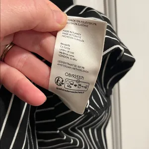 Maeve by Anthropologie Black and White Striped Peplum Top Size XS thumbnail 8