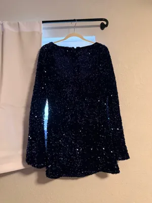 Navy blue sparkly princess Polly dress thumbnail 2