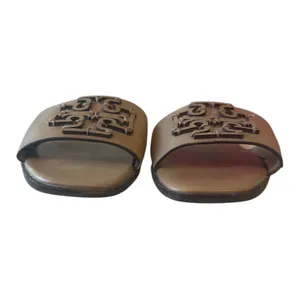 Tory Burch Ines Leather Slides‎ Almond Beige Sandals 9 thumbnail 3