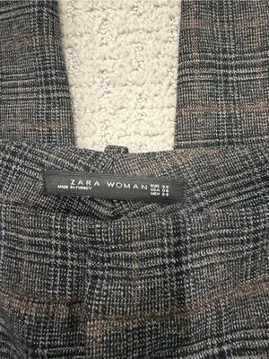 Zara Plaid Chino Fit Slacks - Size 6 thumbnail 3