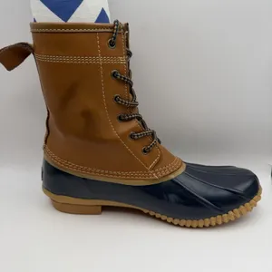 Land's End Women's Sz 8 Leather and Blue Rubber Duck Boots 502426‎ thumbnail 7