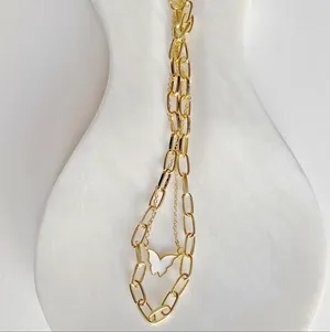 Stay Fly Butterfly Layered Gold Necklace thumbnail 1