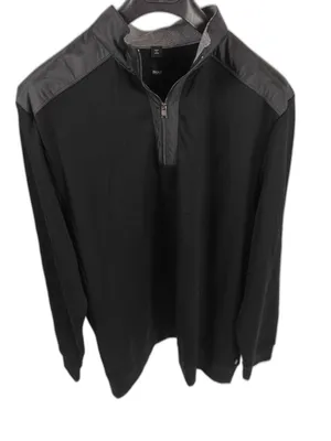 Mens Hugo Boss B-Sidney Quarter Zip Pullover Black 3XL thumbnail 1