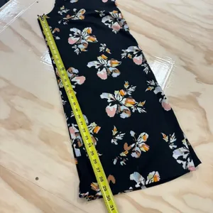 Who What Wear Floral Wide Leg Pants‎ Black Pink Orange Sz M Elastic Waist Belted thumbnail 11