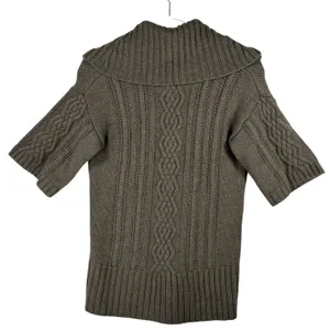 Banana Republic Merino Wool‎ Cable Knit Short Sleeve Sweater Top Small Fisherman thumbnail 2