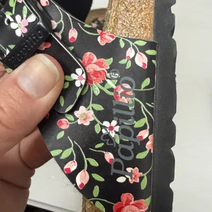 Birkenstock Papillio Black and Pink Floral Sandals with Cork Footbed Sz 6-6.5 thumbnail 11