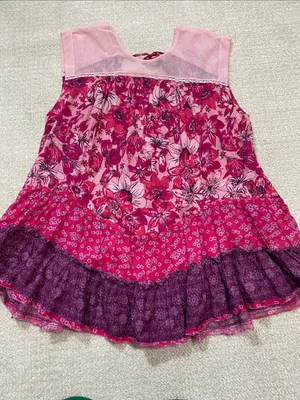 Free People Angelica Printed Tunic Mesh Top Pink Floral Blouse Sleeveless XS/TP thumbnail 15