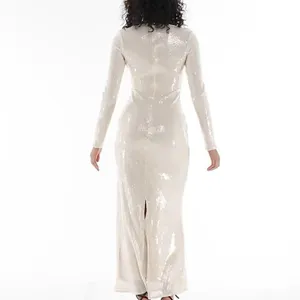 ASOS The Frolic exclusive sequin tie front bodycon maxi dress Beige Size 6 NWT thumbnail 10