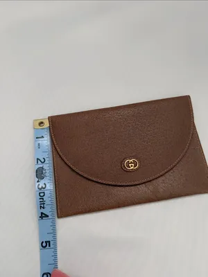 Gucci Vintage Accessory Collection Leather Envelope Pouch with Gold Logo thumbnail 9