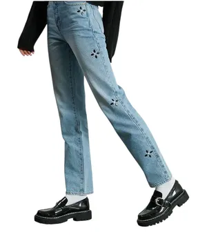 PacSun NWT‎ Dad Jean Light Wash Rhinestone Flower Embellished Size 25 thumbnail 1