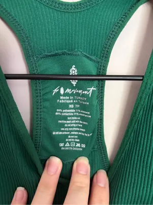 FP Movement Free Throw Green Ribbed Crop Top XS thumbnail 3