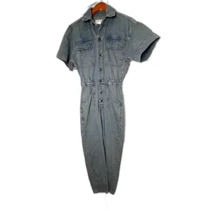 Free People Marci Coveralls Overalls Sz XS April Showers Wash Boho Carpenter thumbnail 7