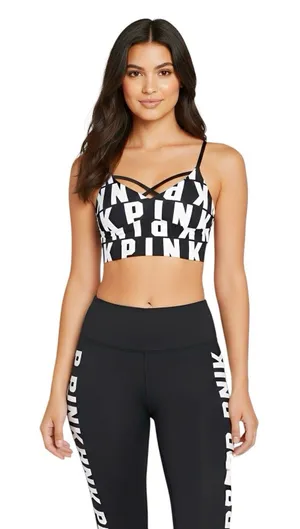 Victoria’s Secret Pink Sports Bra Sz Small Activewear Loungewear Cropped Gym thumbnail 1