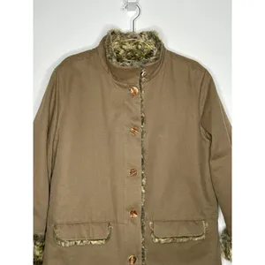 Vintage 2000s J.Jill Brown Faux Fur Lined Coat Jacket Size L thumbnail 8