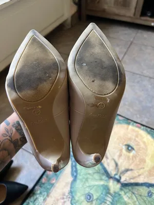 Anne Michelle Women's Nude Patent Pointed-Toe Heels thumbnail 8