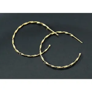 Beautiful Twist‎ 14k Gold Plated Sterling Silver Hoop Earrings, 4.2cm thumbnail 8