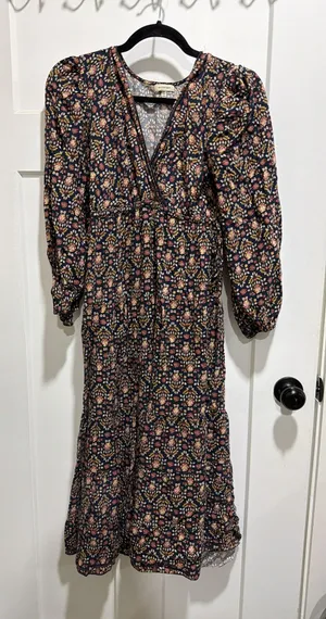 Max studio navy floral maxi dress thumbnail 1