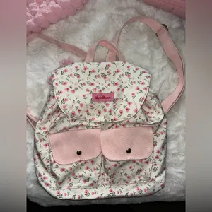 Pretty Feminine Cottagecore Floral Backpack & Puffer purse shoulder bag bundle thumbnail 4