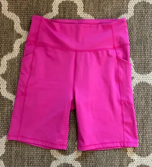 Figs Women's Hot Pink High-Rise Bike Shorts size Large thumbnail 1