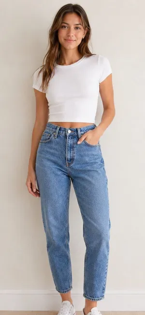 Abercrombie & Fitch Vintage Wash Annie High Rise Girlfriend Tapered Leg Jeans thumbnail 1