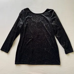 Vintage Y2K Cache velvet Paisley long sleeve Scoop Back Top thumbnail 1
