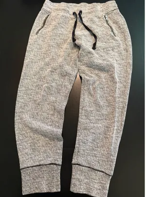 Aerie Womens Grey Marled‎ Knit Joggers Zipper Pockets Drawstring Lounge Pants M thumbnail 1