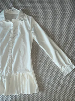 White Skirt Button Down Shirt Size M thumbnail 2