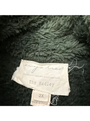 Evy's Tree Hadley Green Striped Plush Jacket 2X thumbnail 6