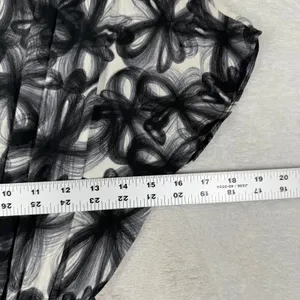 Alice + Olivia Silk Spandex Abstract Floral Dress Black White C107648672 Size S thumbnail 3