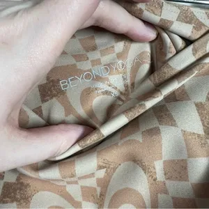 Beyond‎ Yoga Women Leggings Sz XS Tan Endurance Checkered Floral High Rise thumbnail 2