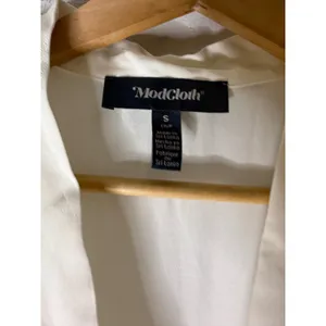 ModCloth classic tie neck‎ short sleeve white size small NWT thumbnail 3