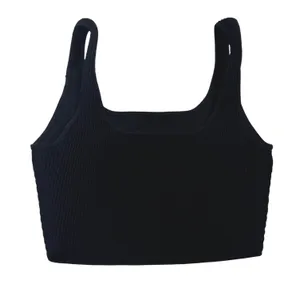 Babaton Sculpt Knit Cropped Tank Top Black Square Neck Size S thumbnail 3